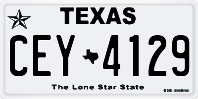 TX license plate CEY4129