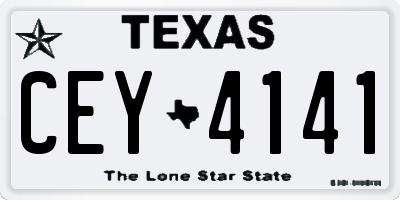 TX license plate CEY4141