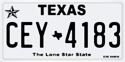 TX license plate CEY4183