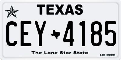 TX license plate CEY4185