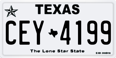 TX license plate CEY4199
