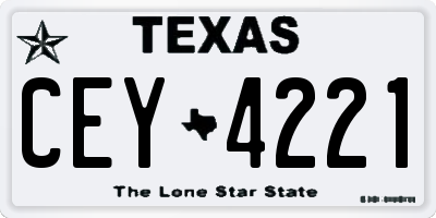 TX license plate CEY4221
