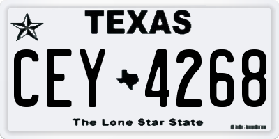 TX license plate CEY4268