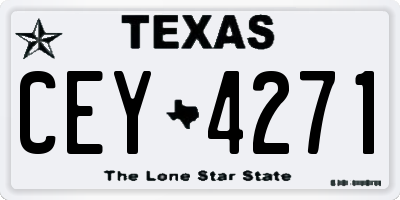 TX license plate CEY4271