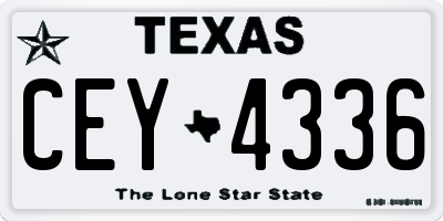 TX license plate CEY4336