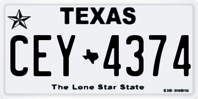 TX license plate CEY4374