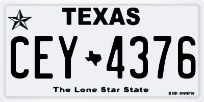 TX license plate CEY4376