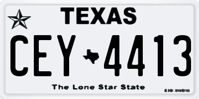 TX license plate CEY4413