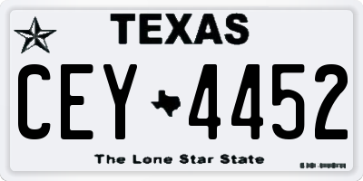 TX license plate CEY4452