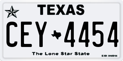 TX license plate CEY4454