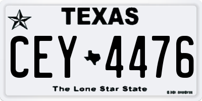 TX license plate CEY4476