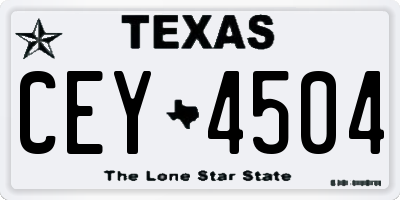 TX license plate CEY4504