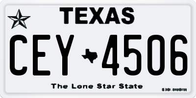 TX license plate CEY4506