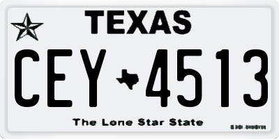 TX license plate CEY4513