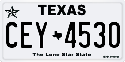 TX license plate CEY4530