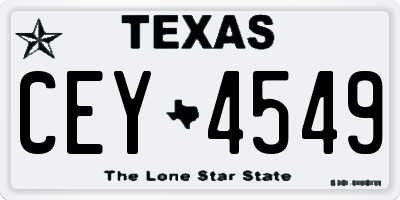 TX license plate CEY4549