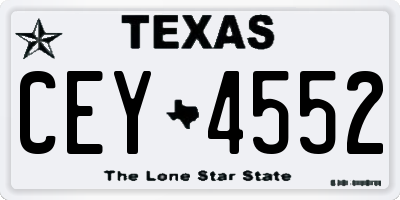TX license plate CEY4552