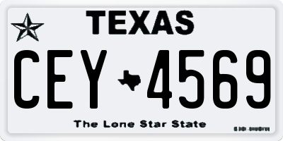 TX license plate CEY4569