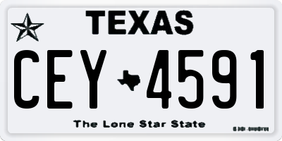TX license plate CEY4591