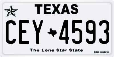 TX license plate CEY4593