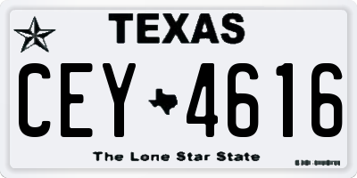 TX license plate CEY4616