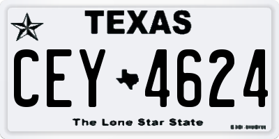 TX license plate CEY4624