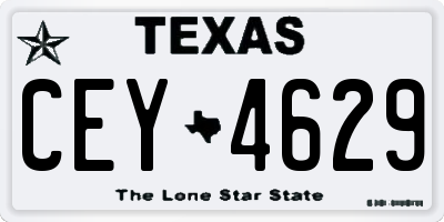 TX license plate CEY4629