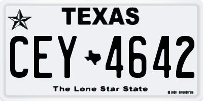 TX license plate CEY4642