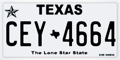 TX license plate CEY4664