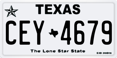 TX license plate CEY4679