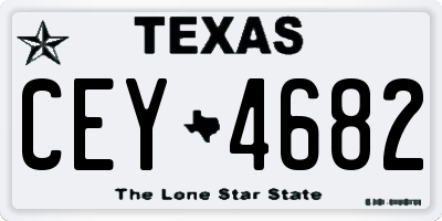 TX license plate CEY4682