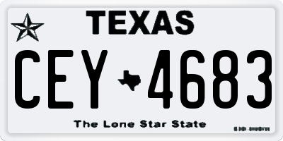 TX license plate CEY4683
