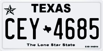 TX license plate CEY4685