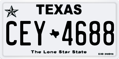 TX license plate CEY4688