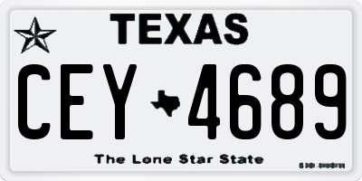 TX license plate CEY4689