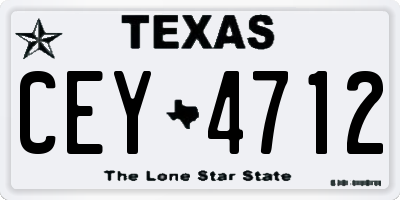 TX license plate CEY4712