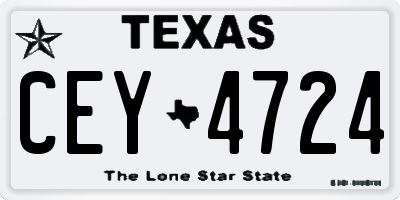 TX license plate CEY4724