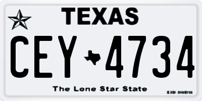 TX license plate CEY4734