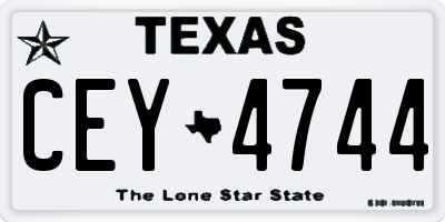 TX license plate CEY4744