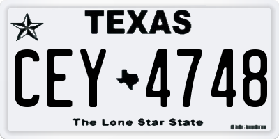 TX license plate CEY4748