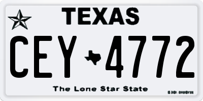 TX license plate CEY4772