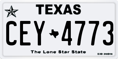 TX license plate CEY4773