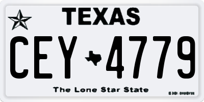 TX license plate CEY4779