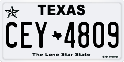 TX license plate CEY4809