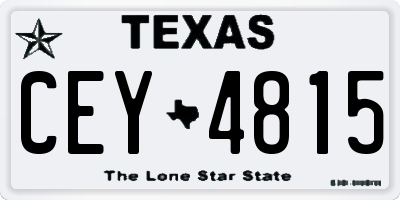 TX license plate CEY4815