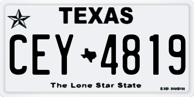 TX license plate CEY4819