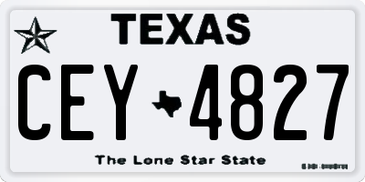 TX license plate CEY4827