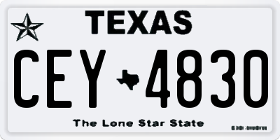 TX license plate CEY4830