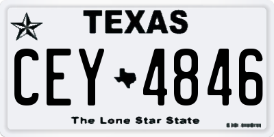 TX license plate CEY4846