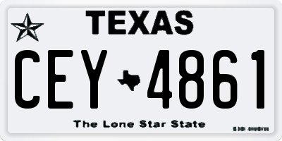 TX license plate CEY4861